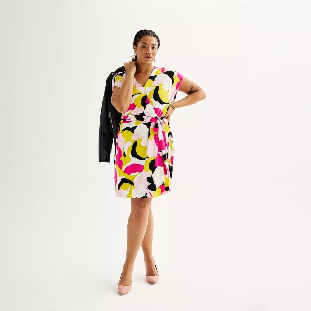 Plus Size Nine West Dolman Sleeve Wrap Dress